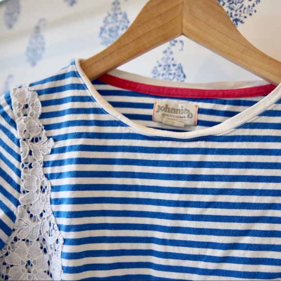 Long Sleeved Blue Striped Tee - Picture 5 of 6